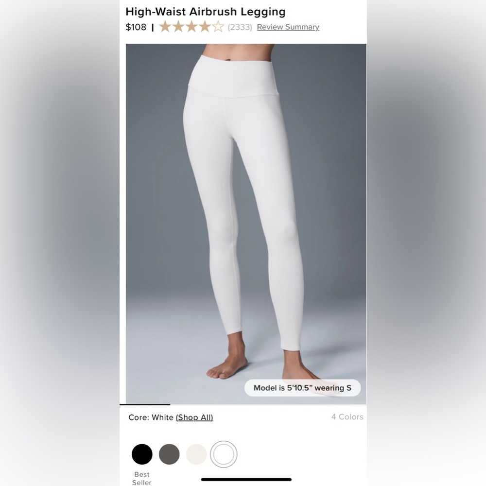 Alo High-Waist Airbrush Legging in White